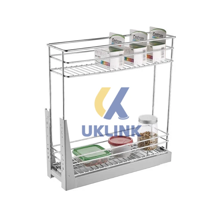 Chrome-Plated Steel Two-Tier Side-Mount Pantry Organizer