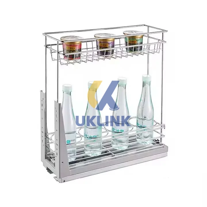 Chrome-Plated Steel Two-Tier Side-Mount Pantry Organizer - Image 2
