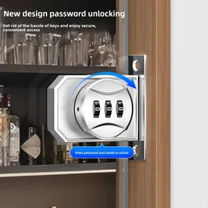 Chrome 3-Digit Rotary Cabinet Lock