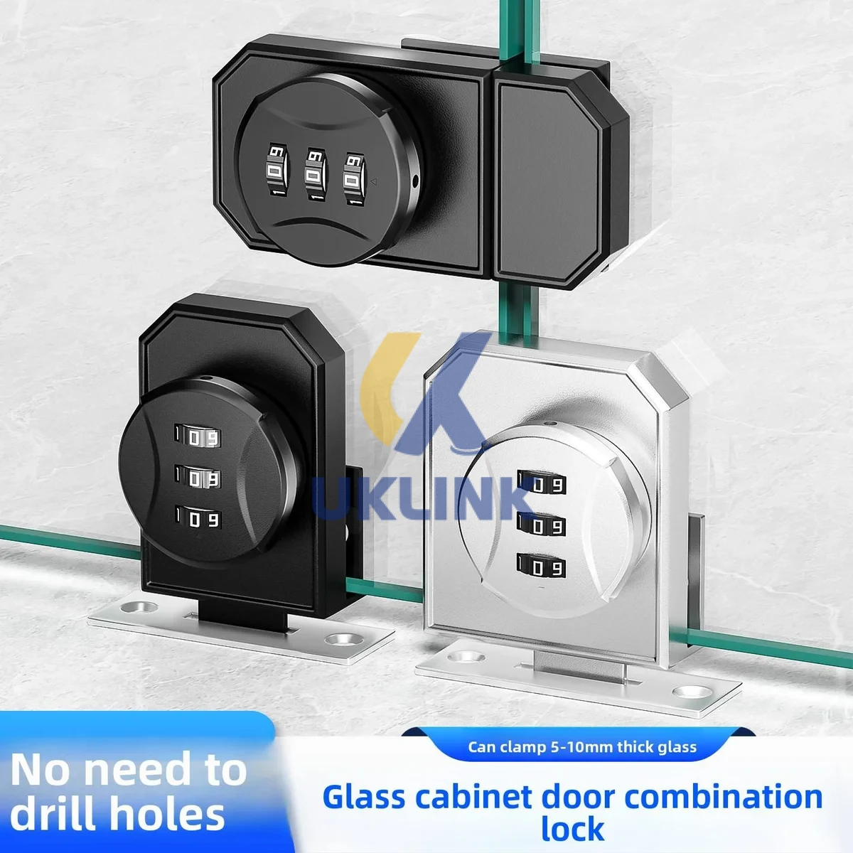 Chrome 3-Digit Rotary Cabinet Lock - Image 3