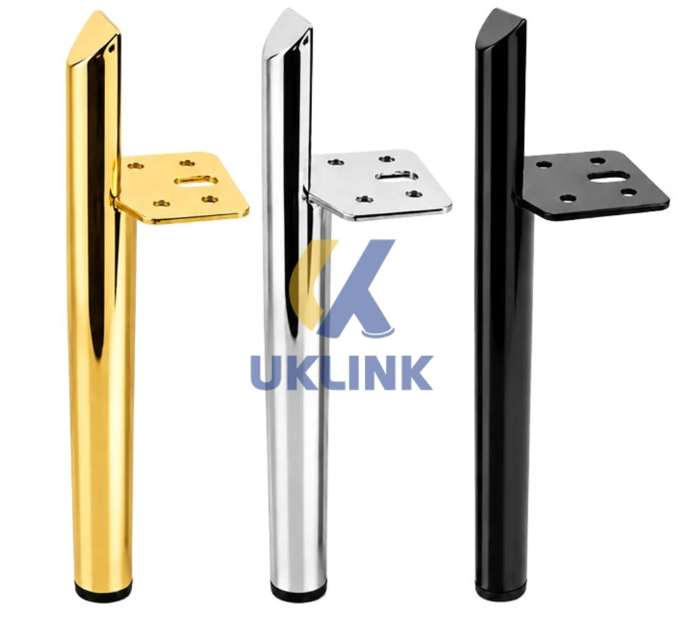 Chrome/Gold/Black Powder-Coated Iron Tapered Sofa Legs - Image 2
