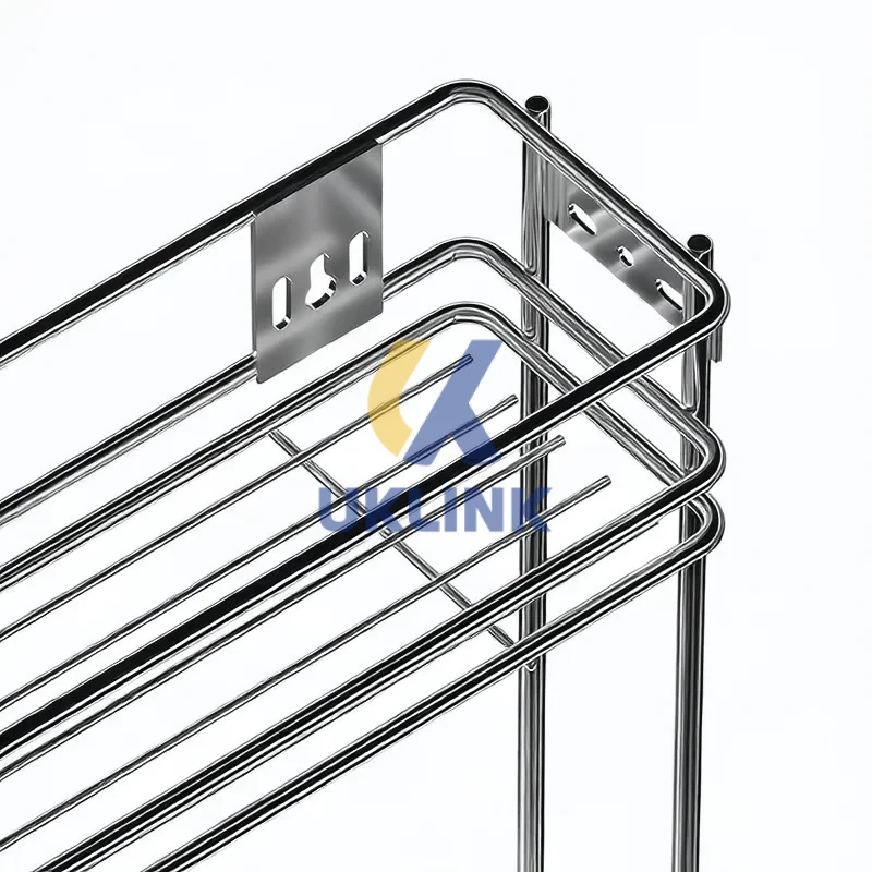 Chrome Wire Corner Pull-Out Cabinet Basket UKLinkHardware