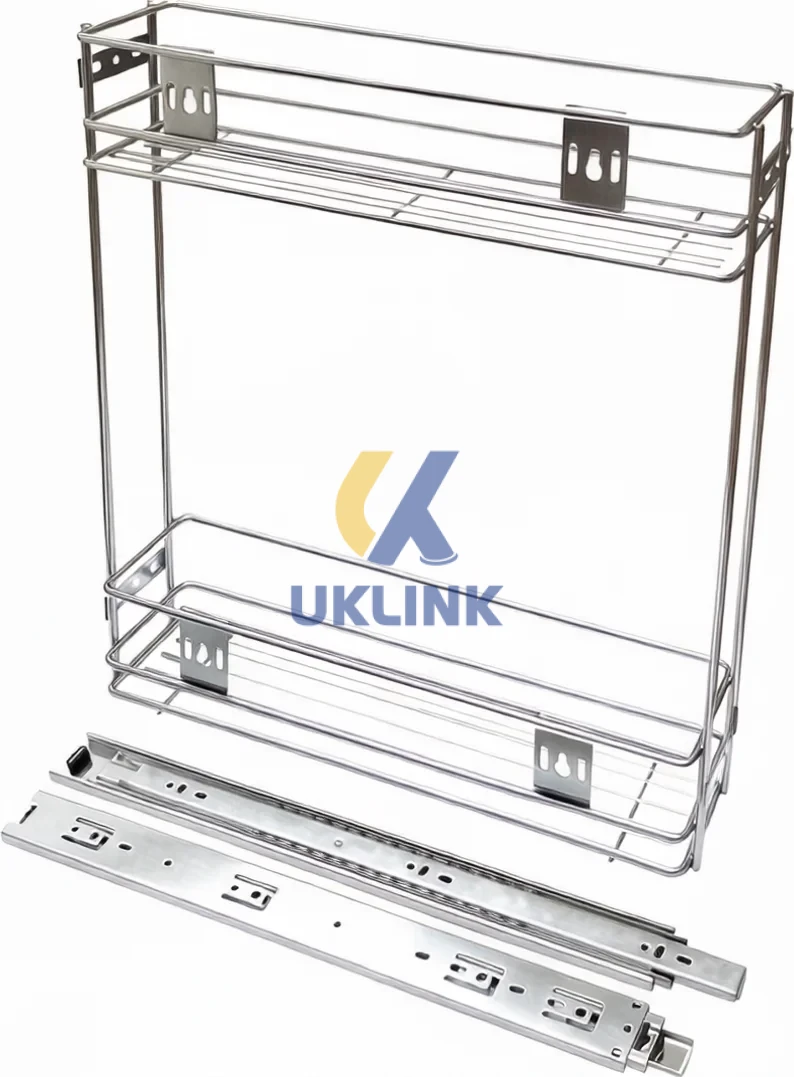 Chrome Wire Corner Pull-Out Cabinet Basket UKLinkHardware - Image 3