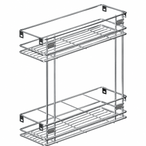 Double-tier pull-out storage basket