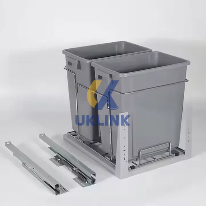 Double Pull-Out Waste Bin Sliding Kit UKLinkHardware - Image 2