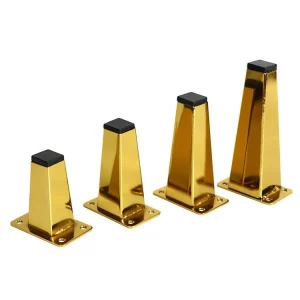 Gold-Plated Zinc Alloy Tapered Square Sofa Legs 4-Hole