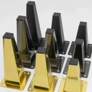Gold/Black Powder-Coated Steel Tapered Square Sofa Legs
