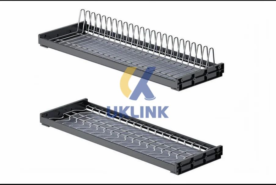 In-Cabinet Wire Plate Rack With Tray UKLinkHardware
