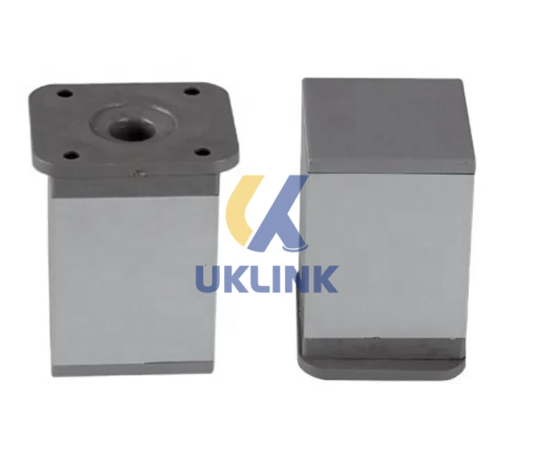 Matte Gray Die-Cast Zinc Square Leveling Feet M10 - Image 5