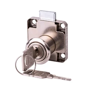 Nickel Square Wardrobe Lock with Key