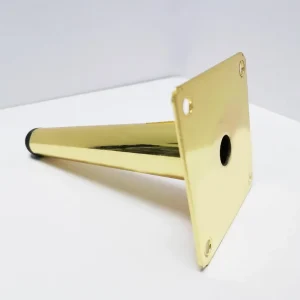 Polished Brass Cone-Shaped Sofa Legs with Square Mount