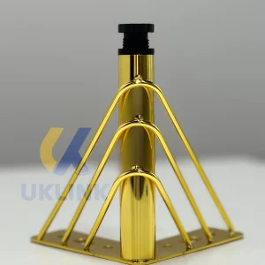 Polished Gold-Plated Steel Pyramid Wireframe Sofa Legs