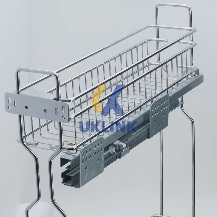 Slim Chrome Pull-Out Wire Basket UKLinkHardware
