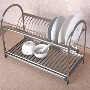 Stainless Steel 2-Tier Dish Drying Rack UKLinkHardware
