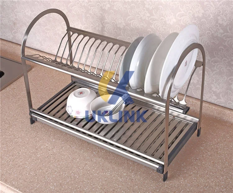 Stainless Steel 2-Tier Dish Drying Rack UKLinkHardware