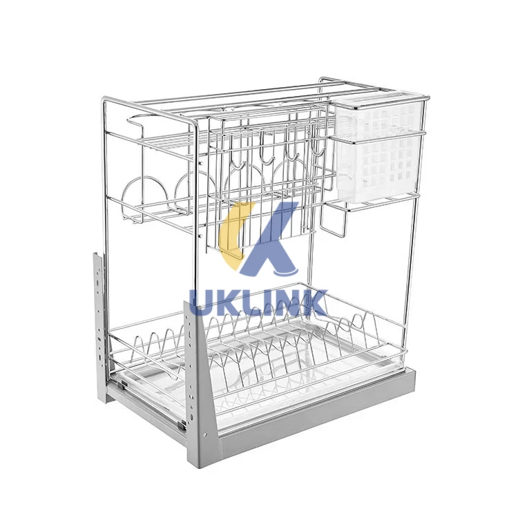 Stainless Steel 3-Tier Pull-Out Kitchen Organizer Drawer
