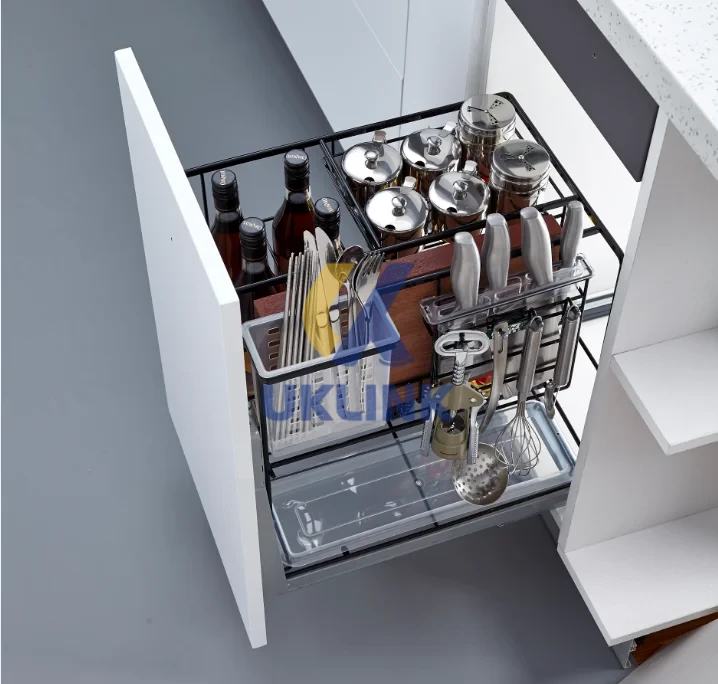 Stainless Steel 3-Tier Pull-Out Kitchen Organizer Drawer - Image 5