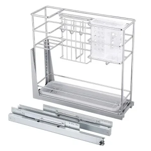 Stainless Steel 3-Tier Utensil Pull-Out Organizer