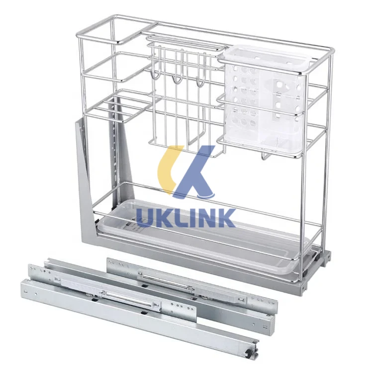 Stainless Steel 3-Tier Utensil Pull-Out Organizer