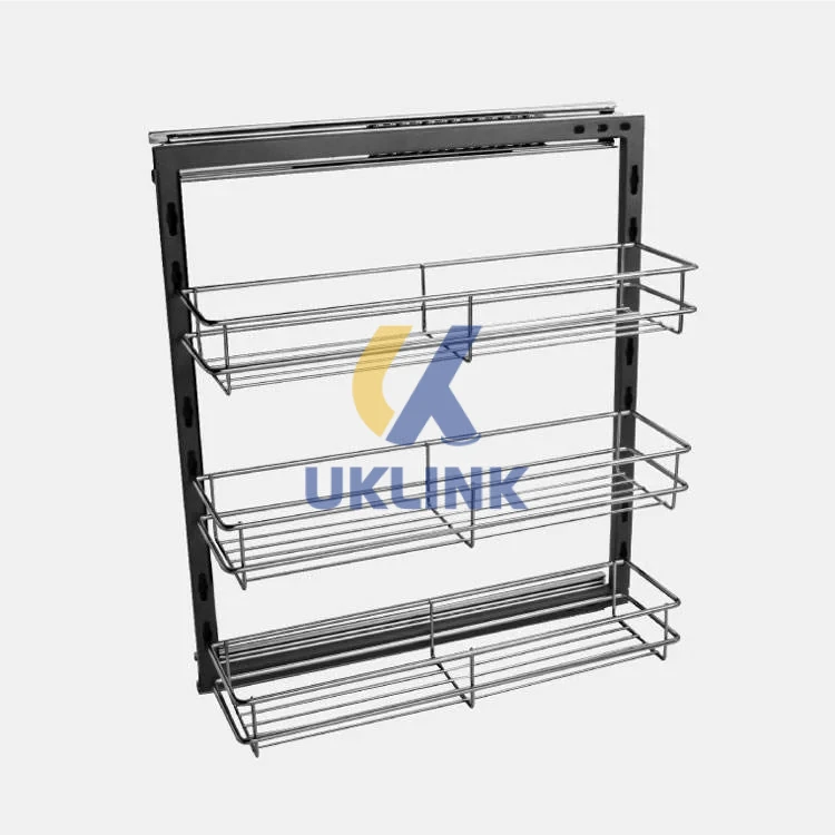 Stainless Steel & Aluminum 3-Tier Side-Mount Pull-Out - Image 2