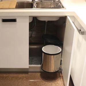 304 Stainless Steel Foot Pedal Bin with Black Lid