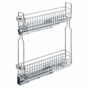Vertical Side-Mount Pull-Out Basket Kitchen Cabinet Organizer