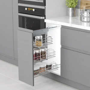 Zinc-Plated Steel & Aluminum 3-Tier Pull-Out Wire Basket