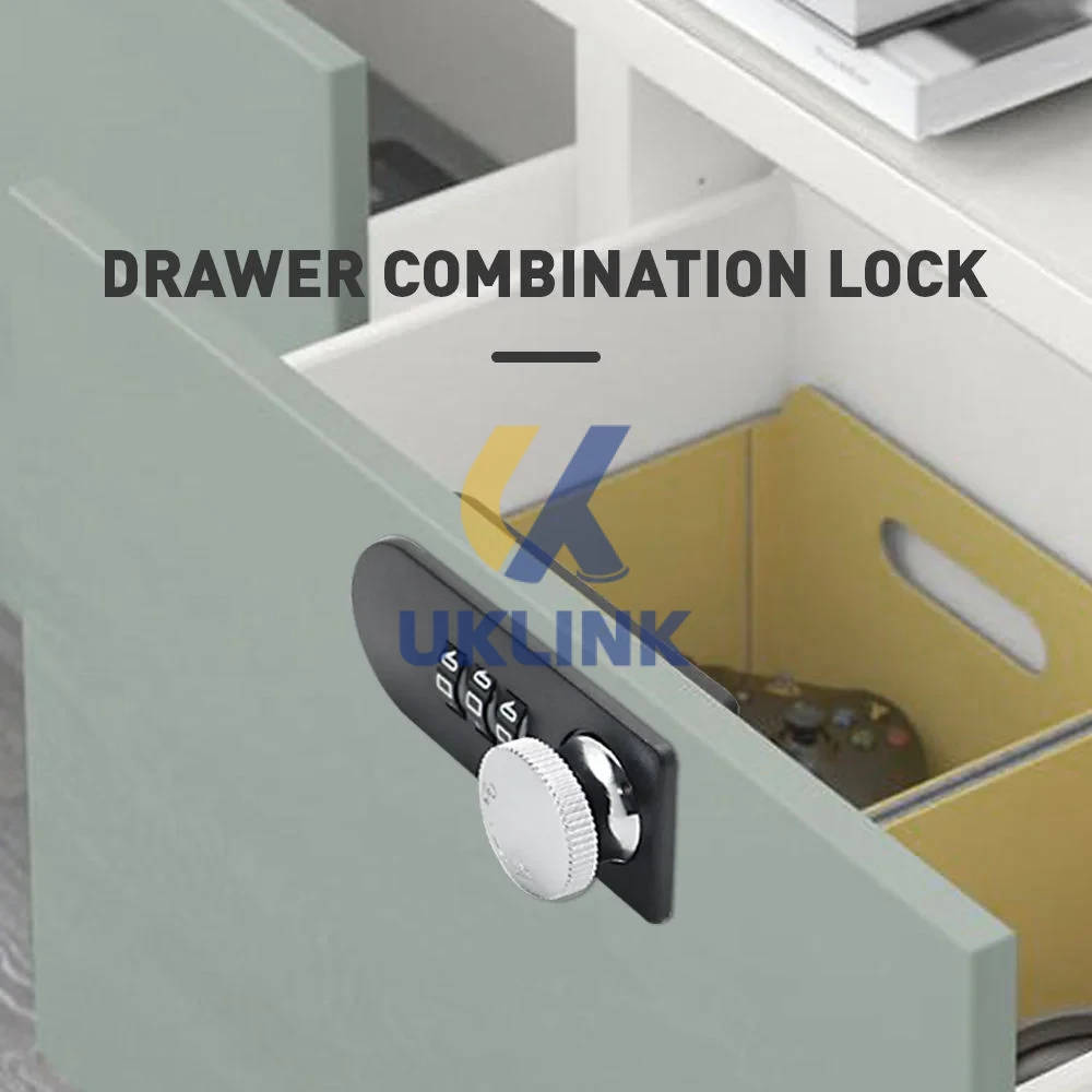 Zinc Alloy Black Powder-Coated 4-Digit Drawer Lock