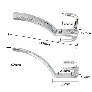 Zinc Alloy Dual-Color Chrome/Black Coat Hook – 137mm