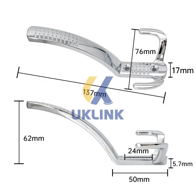 Zinc Alloy Dual-Color Chrome/Black Coat Hook – 137mm
