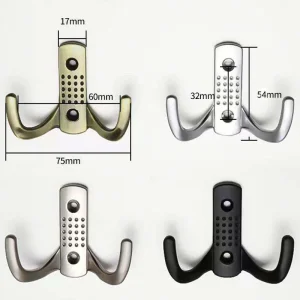 Zinc Alloy Dual-Curve Perforated Wall Hook Rack