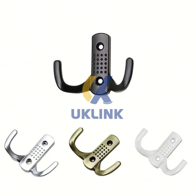 Zinc Alloy Dual-Curve Perforated Wall Hook Rack - Image 4