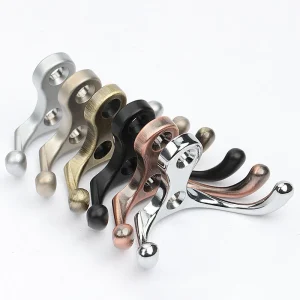Zinc Alloy Dual-Prong Curved Coat Hook – Polished Chrome