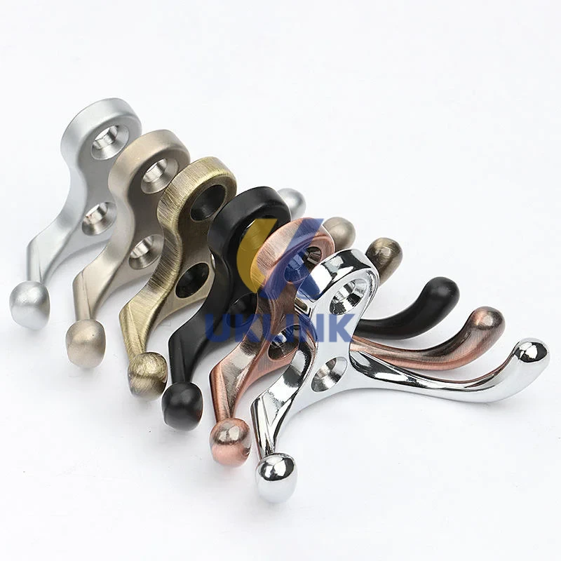 Zinc Alloy Dual-Prong Curved Coat Hook – Polished Chrome