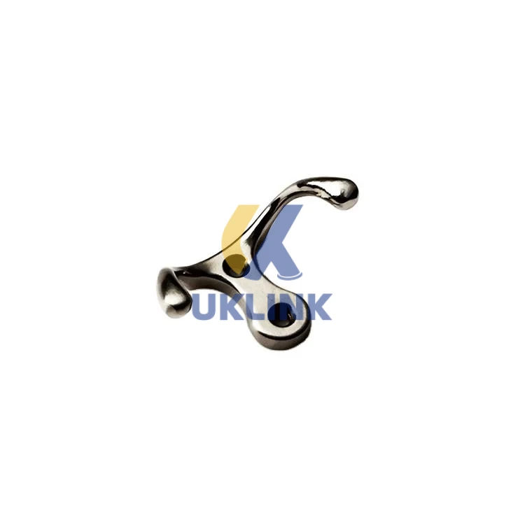 Zinc Alloy Dual-Prong Curved Coat Hook – Polished Chrome - Image 2