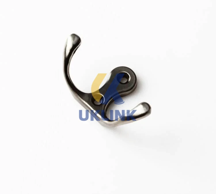 Zinc Alloy Dual-Prong Curved Coat Hook – Polished Chrome - Image 3