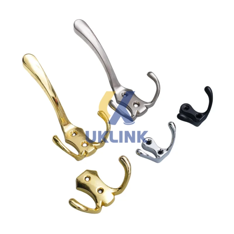 Zinc Alloy Dual-Prong Curved Coat Hooks – Polished - Image 3