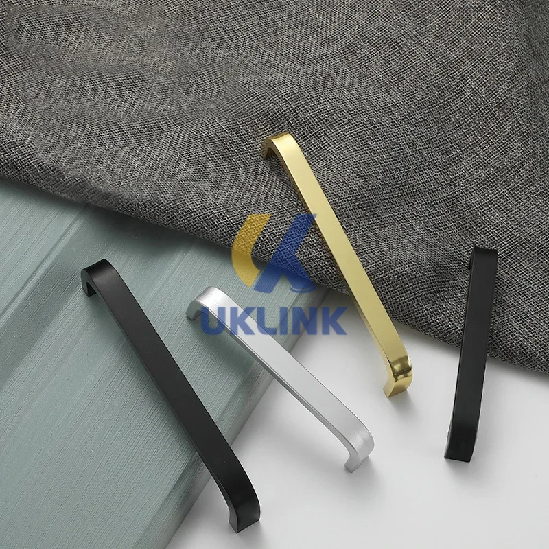 Zinc Alloy Matte Black U-Shape Cabinet Pulls 128mm